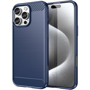 Mobigear Brushed Slim Coque iPhone 16 Pro Max Coque arrière en TPU Souple - Bleu