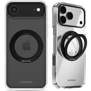 Mobilize 360 Rotating Ring Coque iPhone Air MagSafe Coque arrière Rigide avec Anneau-Support - Noir