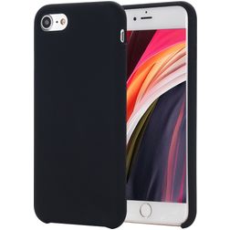 Mobigear Rubber Touch Coque iPhone SE (2022) Coque arrière en Silicone - Noir