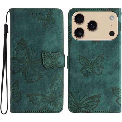 Mobigear Butterfly iPhone 17 Pro Étui Portefeuille - Vert