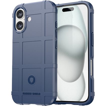 Mobigear Rugged Shield Coque iPhone 16 Coque arrière en TPU Souple Anti-Chocs - Bleu