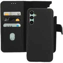 Mobiparts Samsung Galaxy A34 Coque Cuir véritable Étui 2en1 avec coque amovible Portefeuille - Noir