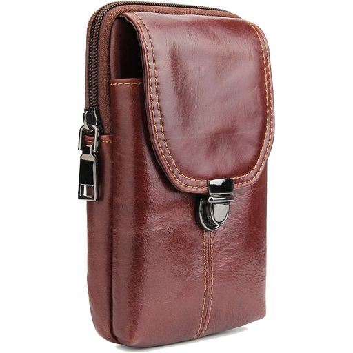 Mobigear Etui de ceinture (max 17 cm x 10,5 cm) - Pochette de ceinture - Holster - Marron
