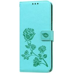 Mobigear Roses Housse Xiaomi Redmi Note 9 Pro Etui Porte-Monnaie - Turquoise