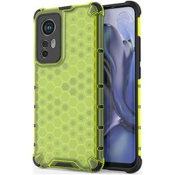 Mobigear Honeycomb Coque Xiaomi 12 Coque arrière Rigide Anti-Chocs - Vert