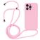 Mobigear Lanyard iPhone 14 Pro Coque avec cordon en Silicone - Rose
