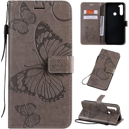 Mobigear Butterfly Housse Xiaomi Redmi Note 8T Etui Porte-Monnaie - Gris