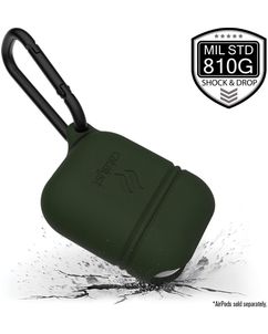 Catalyst Waterproof Coque Apple AirPods 1 Coque Imperméable en Silicone Souple - Vert foncé