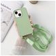 Mobigear Lanyard iPhone 14 Coque avec cordon en Silicone - Vert