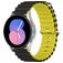 Mobigear Ocean Bracelet Silicone Smartwatch Fermeture boucle ardillon - Connexion universelle de 22 mm - Noir / Jaune