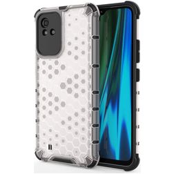 Mobigear Honeycomb Coque Realme Narzo 50 4G Coque arrière Rigide Anti-Chocs - Blanc
