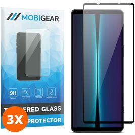 Mobigear Premium Sony Xperia 1 V Verre trempé Protection d'écran - Compatible Coque - Noir (Lot de 3)