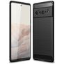 Mobigear Brushed Slim Coque Google Pixel 6 Pro Coque arrière en TPU Souple - Noir