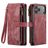 CaseMe C30 Housse iPhone 17 Pro Etui Porte-Monnaie - Rouge