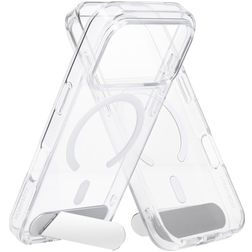 Mobiparts Hardcover Transparent iPhone 18 Pro MagSafe Plastique rigide Coque arrière avec béquille - Transparent