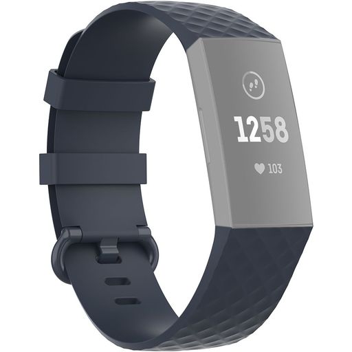 Mobigear Cross Bracelet Silicone Fitbit Charge 4 Fermeture boucle ardillon - Bleu