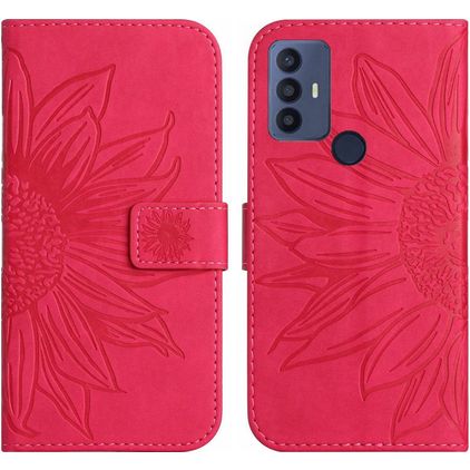 Mobigear Sunflower Housse TCL 30E Etui Porte-Monnaie - Magenta