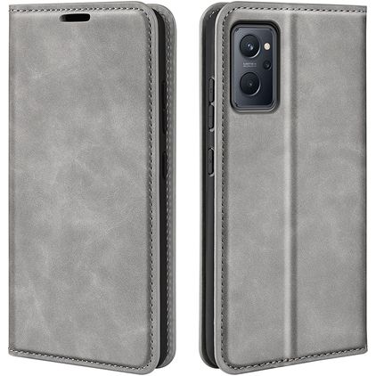 Mobigear Retro Slim Housse Realme 9i Etui Porte-Monnaie - Gris