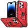 Mobigear Armor Ring iPhone 14 Pro Max Plastique rigide Coque arrière Antichoc avec bague de maintien - Rouge