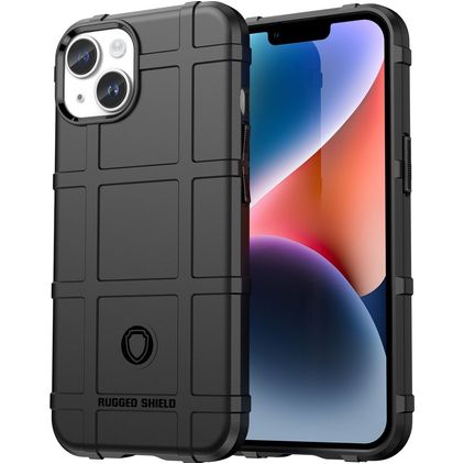 Mobigear Rugged Shield Coque iPhone 15 Plus Coque arrière en TPU Souple Anti-Chocs - Noir