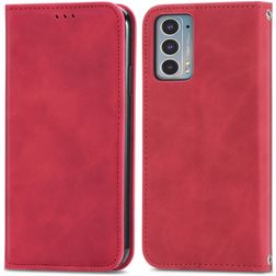 Mobigear Retro Slim Housse Motorola Edge 20 Etui Porte-Monnaie - Rouge