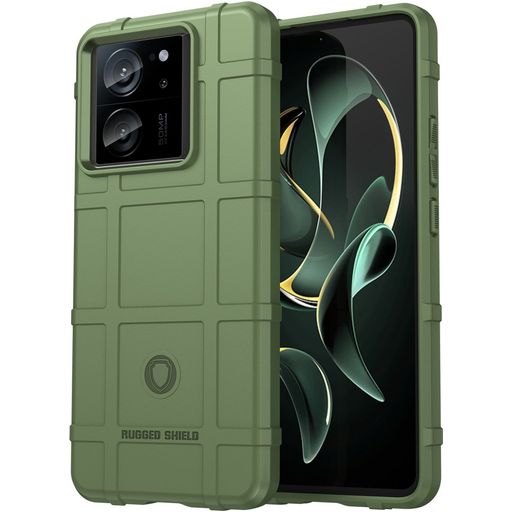 Mobigear Rugged Shield Coque Xiaomi 13T Coque arrière en TPU Souple Anti-Chocs - Vert