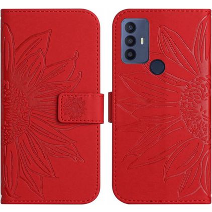 Mobigear Sunflower Housse TCL 30E Etui Porte-Monnaie - Rouge