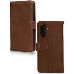 Mobilize Wallet Housse Samsung Galaxy A17 Etui en Cuir Véritable Porte-Monnaie - Marron