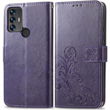 Mobigear Clover Housse TCL 305 Etui Porte-Monnaie - Violet