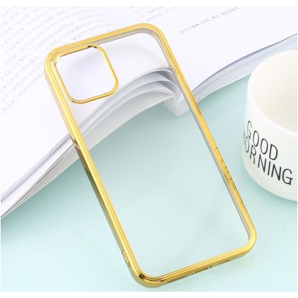 Mobigear Royal Coque iPhone 12 Pro Max Coque arrière en TPU Souple - Transparent / Or