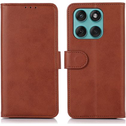 Mobigear Wallet Housse Motorola Edge 60 Fusion Etui Porte-Monnaie - Marron