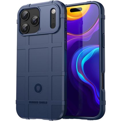 Mobigear Rugged Shield Coque iPhone 18 Pro Max Coque arrière en TPU Souple Anti-Chocs - Bleu