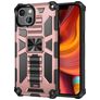 Mobigear Armor Stand Coque iPhone 13 Pro Coque arrière Rigide Anti-Chocs avec Support Amovible - Rose doré