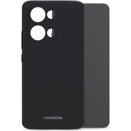 Mobilize Rubber Gelly Coque OPPO Reno 13 Coque arrière en TPU Souple - Noir