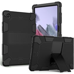 Mobigear ShieldStand Coque Samsung Galaxy Tab A8 10.5 (2021) Coque arrière en Plastique rigide,Silicone + Support Amovible - Noir