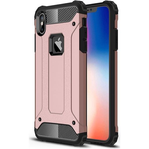 Mobigear Outdoor Coque iPhone XS Max Coque arrière Rigide Anti-Chocs - Rose doré