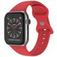 Mobigear Sport Dual Bracelet Silicone Apple Watch Fermeture à clou et passant - 49/46/45/44 mm - Rouge foncé