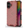 Mobigear Honeycomb Coque iPhone 16 Coque arrière Rigide Anti-Chocs - Rouge