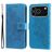 Mobigear Flowers Housse iPhone 17 Pro Etui Porte-Monnaie - Bleu