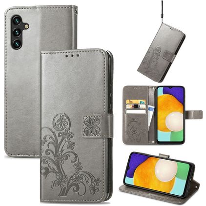 Mobigear Clover Samsung Galaxy A13 5G Étui Portefeuille - Gris