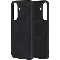Mobiparts Classic Coque Samsung Galaxy A57 MagSafe Coque arrière en TPU,Similicuir - Graphite Black
