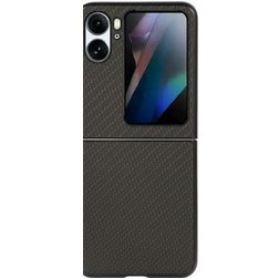 Mobigear Carbon OPPO Find N2 Flip Plastique rigide Coque arrière - Noir