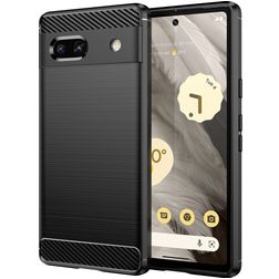 Mobigear Brushed Slim Coque Google Pixel 7a Coque arrière en TPU Souple - Noir