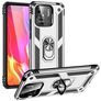 Mobigear Armor Ring Coque Xiaomi Redmi 10C Coque arrière Rigide Anti-Chocs avec Anneau-Support - Argent
