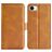Mobigear Slim Magnet Housse iPhone 16e Etui Porte-Monnaie - Cognac