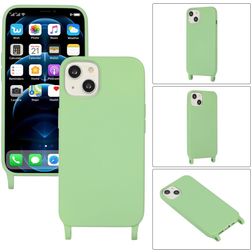Mobigear Lanyard iPhone 14 Coque avec cordon en Silicone - Vert