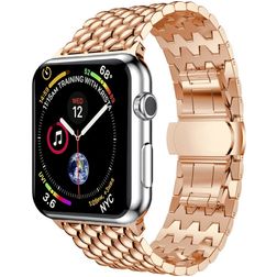 Mobigear Dragon Bracelet Acier pour Apple Watch Fermeture boucle déployante - 49/46/45/44 mm - Rose doré