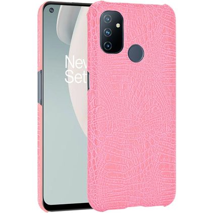 Mobigear Croco Coque OnePlus Nord N100 Coque arrière Rigide - Rose
