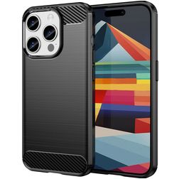 Mobigear Brushed Slim Coque iPhone 15 Pro Coque arrière en TPU Souple - Noir
