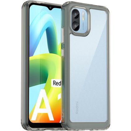 Mobigear Crystal Xiaomi Redmi A1 4G Plastique rigide Coque arrière Antichoc - Transparent / Gris